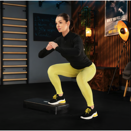 Степ платформа  Trex Sport TX-030AS 3-уровневая черно-желтая - фото №7